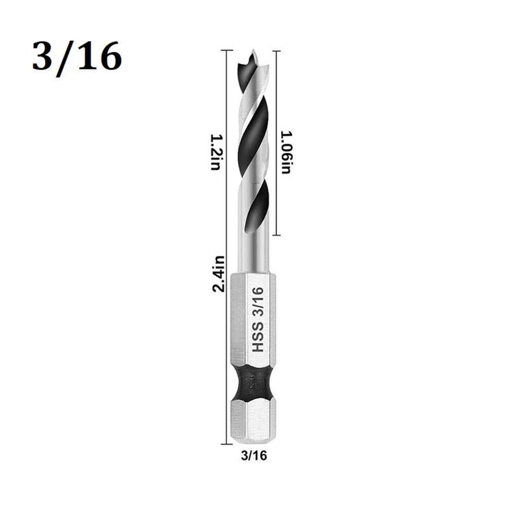 Drill Bit Quick Change Silver 6.35mm For Woodworking