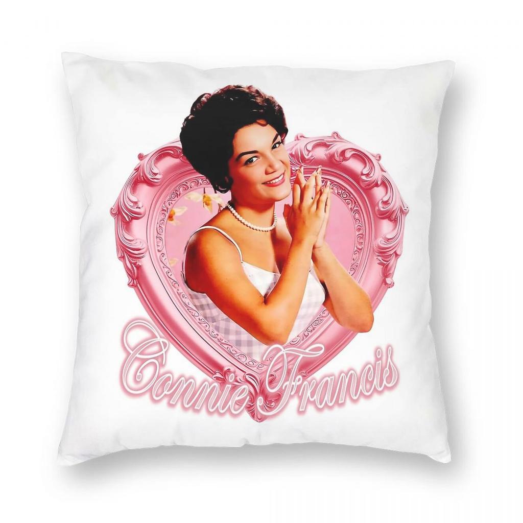 Pink Love Connie Francis Square Pillowcase Polyester Linen Velvet Creative Zip Decor Sofa Seater Cushion Cover Wholesale