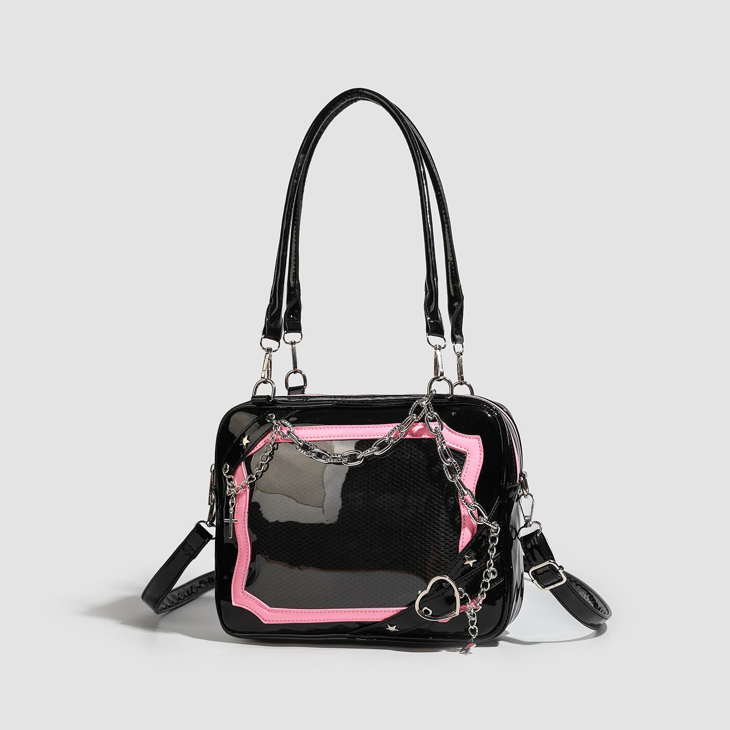 

2025 new Y2K chain Spice Girl small food pain bag transparent bar portable shoulder bag casual tote bag