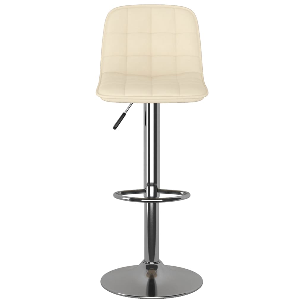 Bar Stool Set of 2 Cream Fabric