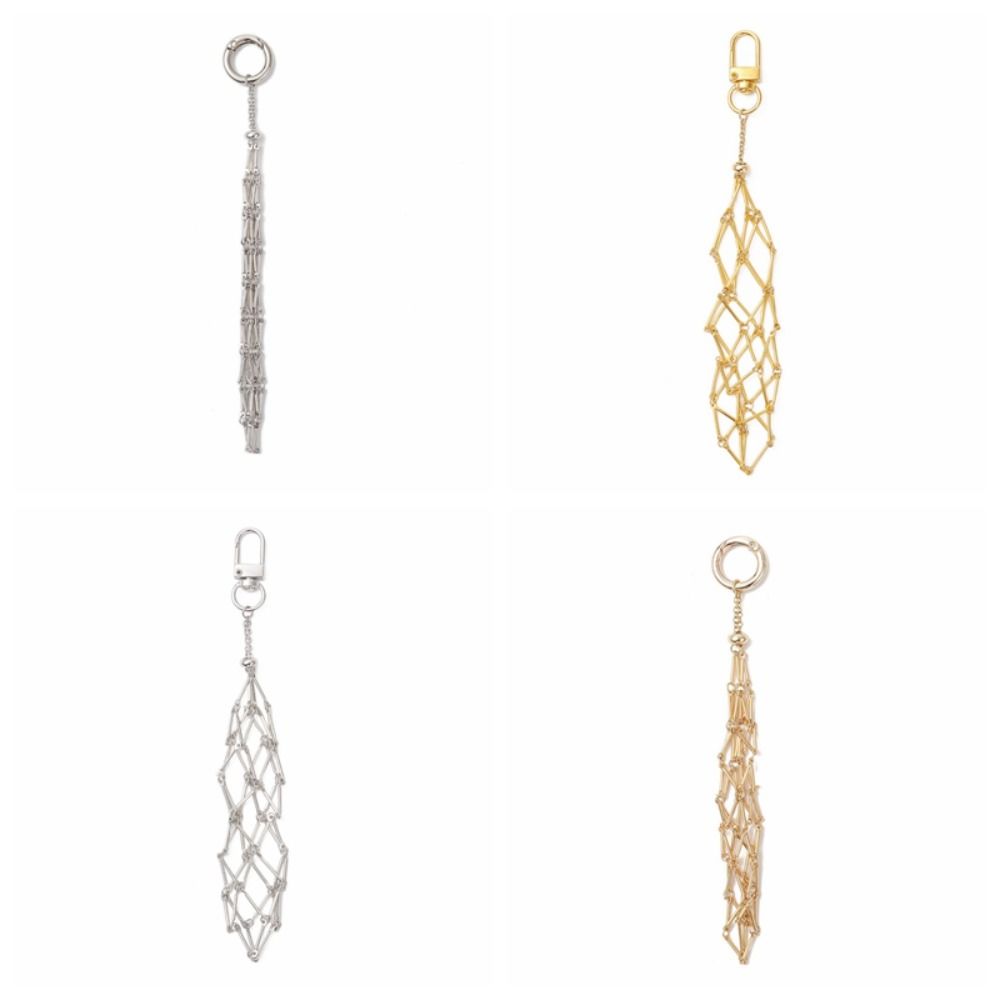 Mini Metal Net Lipstick Bag Hollow Lipstick Cover Key Ring Mesh Bag Key Chain  Outdoor