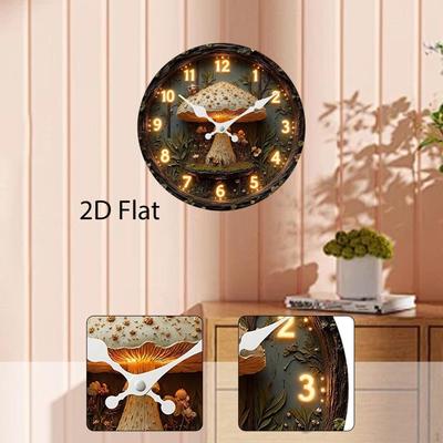 Wanduhr 2D Holz Modern Raumdekoration Osterdeko für Bar Zuhause Wohnzimmer Café