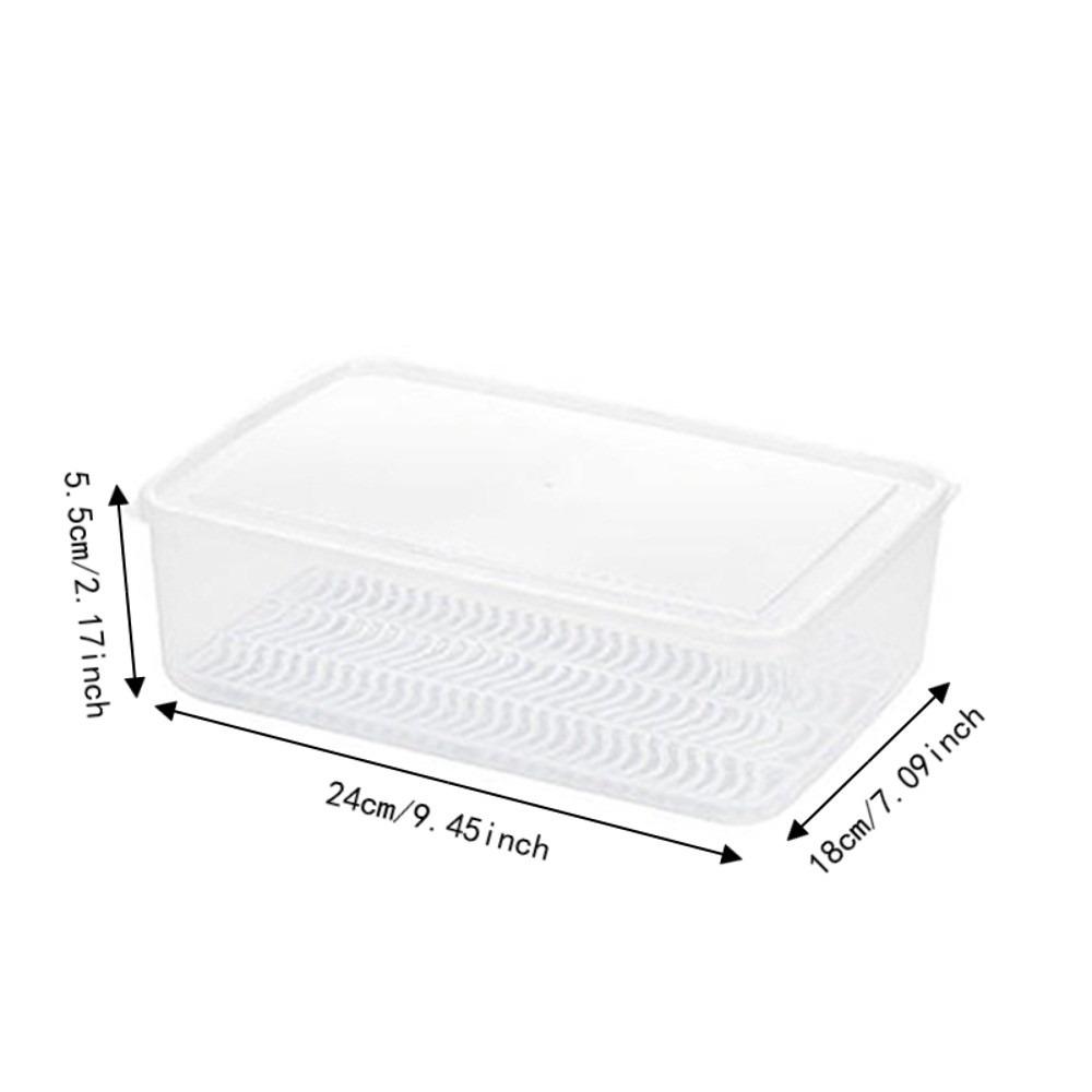 2pcs Transparent Food Storage Boxes PP Vegetable Crisper Container  Refrigerator Use