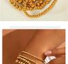 Elegant Gold Beaded Stainless Steel Bracelet for Women - High-End Minimalist Design