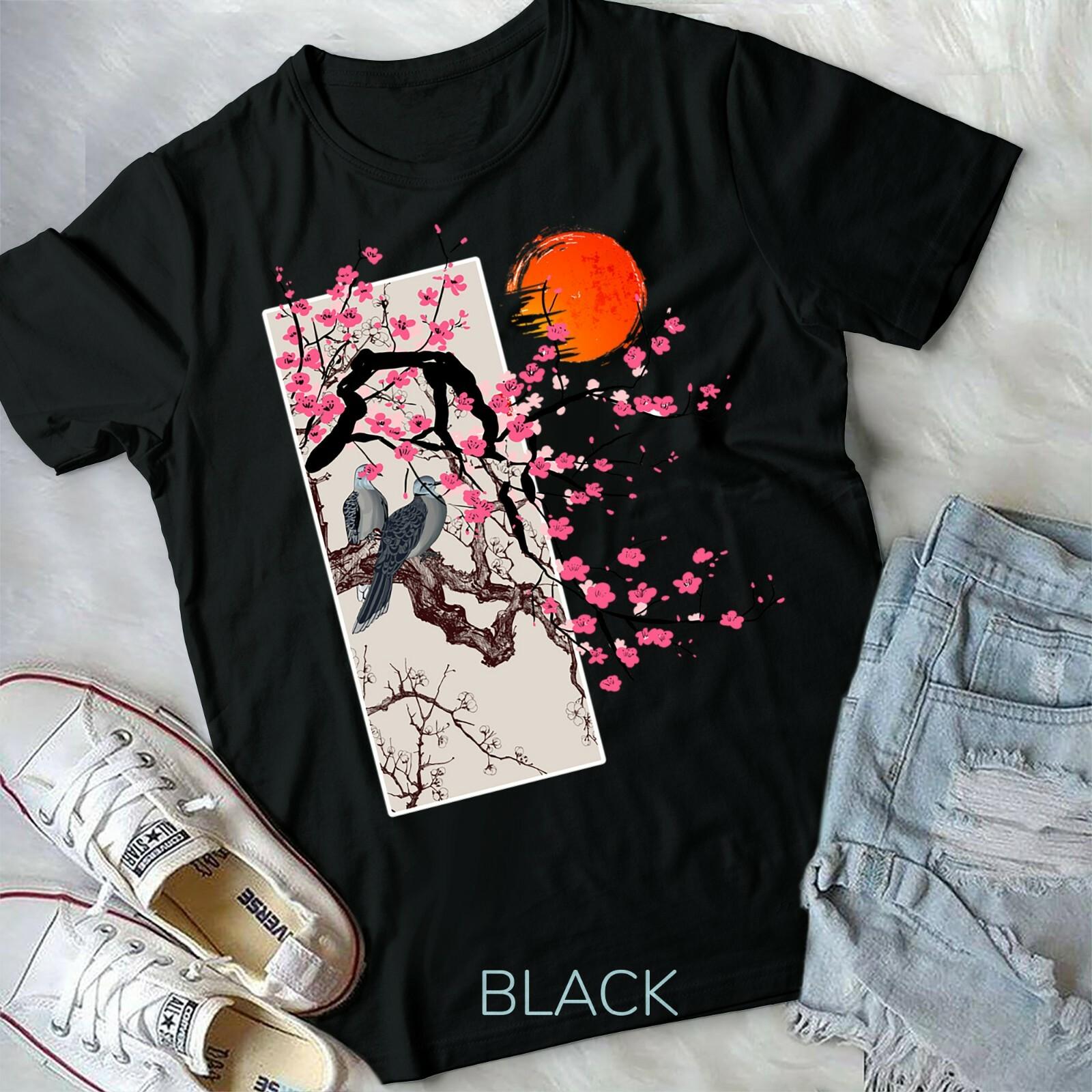 Vintage Sakura Blossom Japanese Cherry Scenery Gift Tee Unisex Form T-shirt S