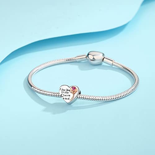 New S925 Sterling Silver I Love You Bat Pregnant Siste Pendant Charm Bead Fit Original  Bracelet Trinket DIY Women Jewelry