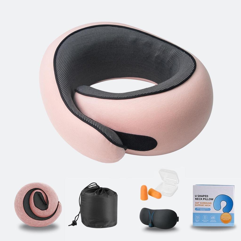 U-Shaped Memory Foam Neck Pillow: Comfortable, Portable Support for Travel