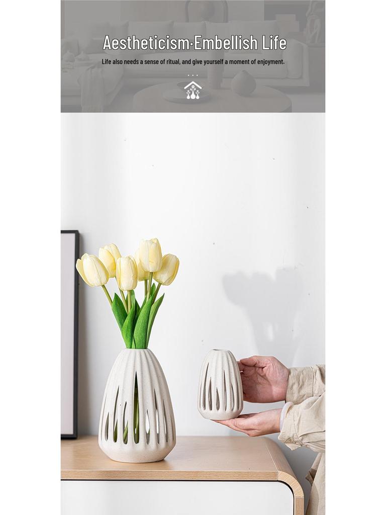 Simple Ceramic Flower Vase - Creative Home Decoration Ornament