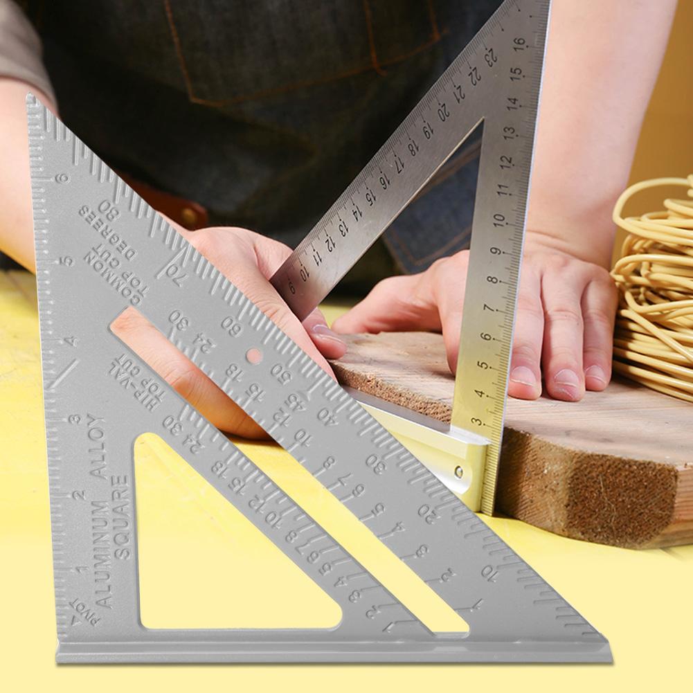 

7 Aluminum Alloy Triangle Ruler Woodworking 45 90 Degree Measuring Tool