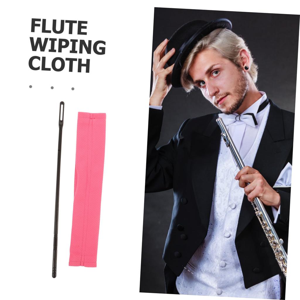 NUOLUX Flute Cleaning Cloth with Probe Rod - Durable, Precision Stitched, Large, Soft Cleaning Cloth for Reaching Every Part of the Instrument