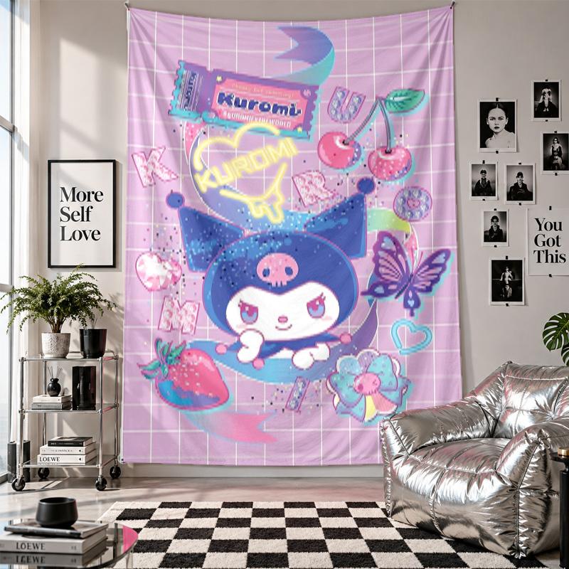 Wall TapestryKuromi Art Hanging Cloth Decorative Background Cover for Room Decoration