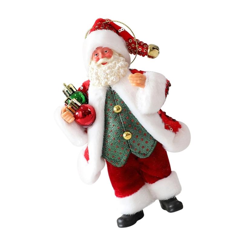  Decorative Resin Statue Carved Santa Figure for Years Round Holiday Decorations and Display Desk Ornament