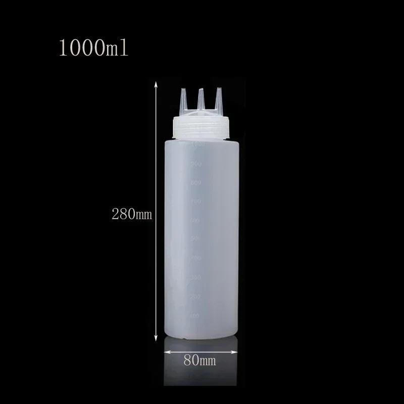 5Pcs 120-1000ml Plastic Sauce Squeeze Bottle Multipurpose Squirt Bottles Condiment Container For BBQ Oil Salad Dressing Kitchen
