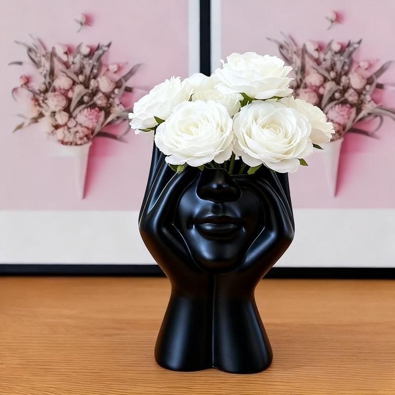 

1PC Makeup Brush Storage Container, Open Storage Box, Multifunctional Art Vase, Desktop Art Decoration, Valentine s Day Gift чорний