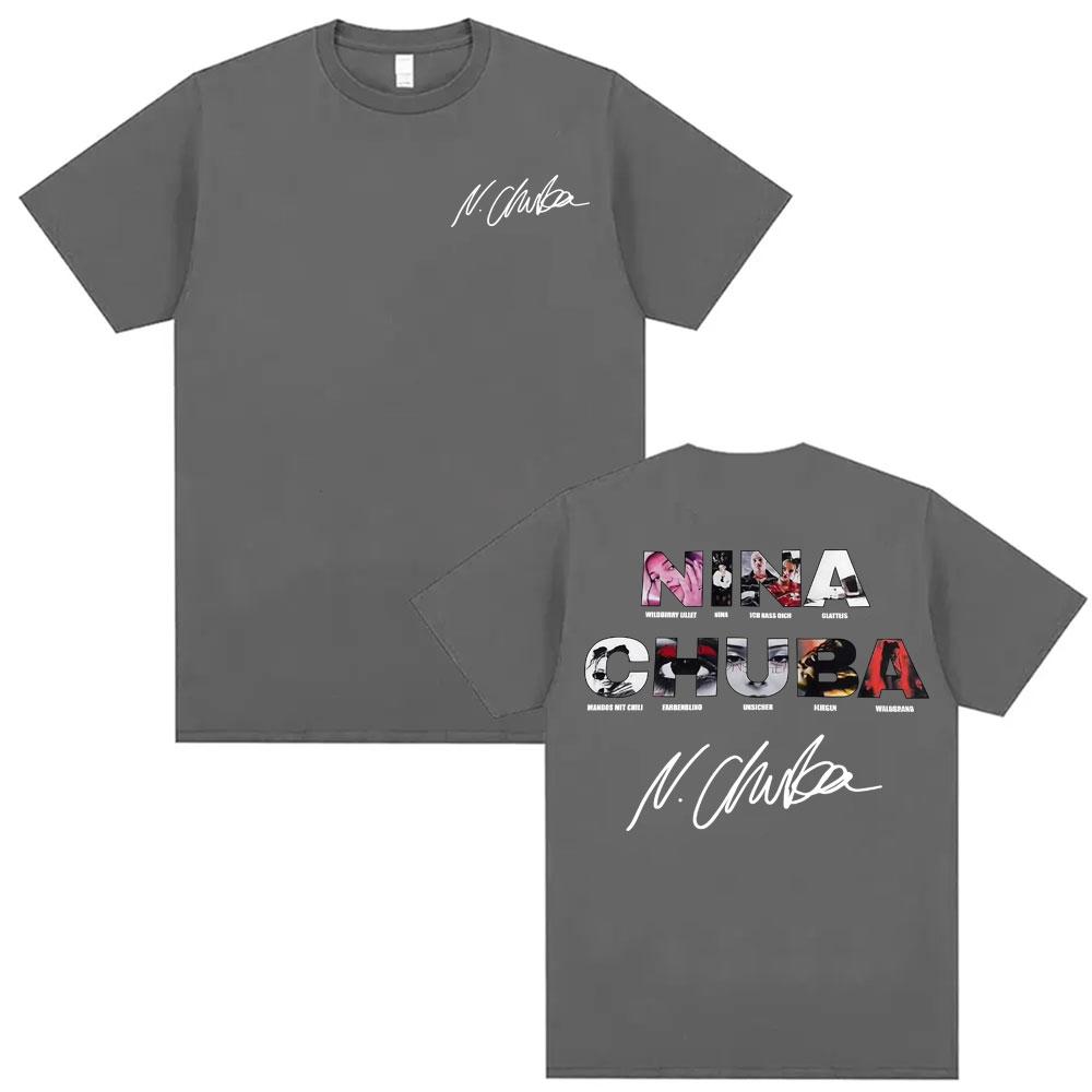Singer Nina Chuba Album Tour 2025 Cover Tshirt Men Women Fashion Vintage Short Sleeve Tee Shirt Summer ONeck Loose Shirt Tops