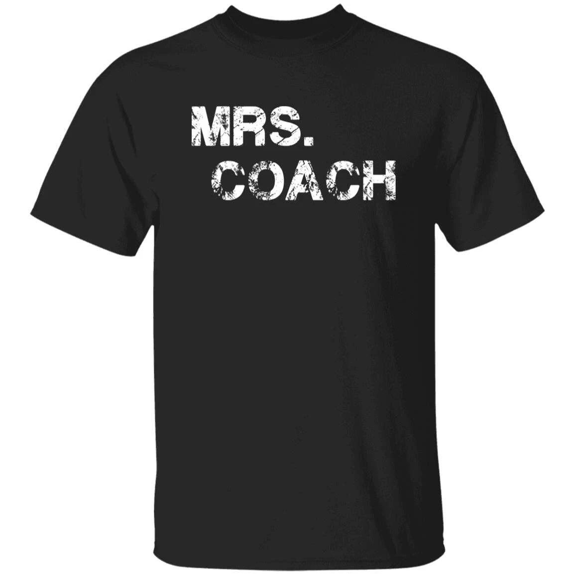 Mrs coach Unisex T-shirt gift for Coach wife tee black dark heather 4XL