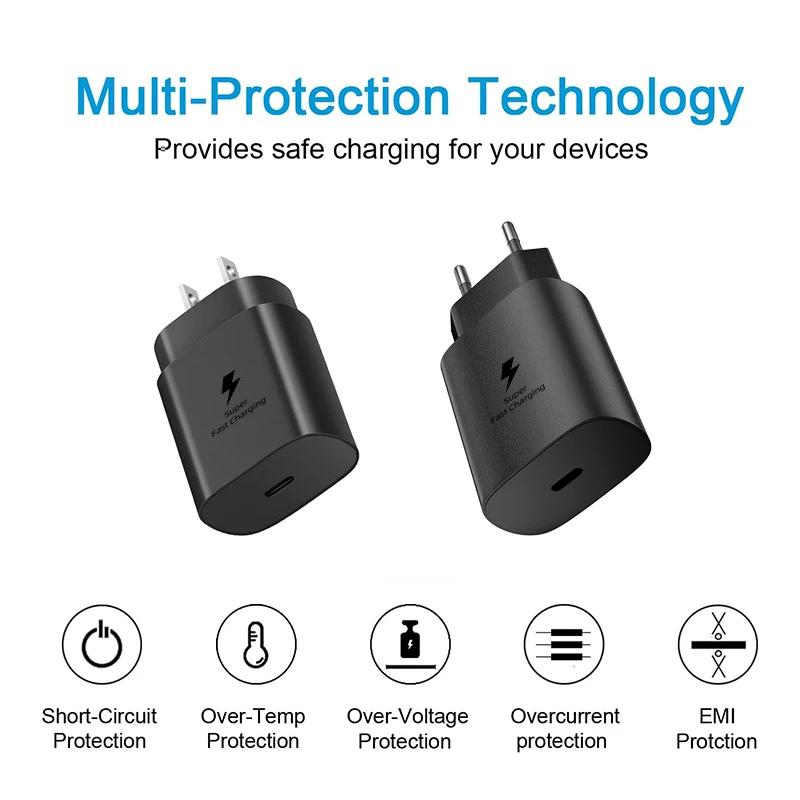 Xiaomi For Samsung 25W Charger Super Fast Charger Type C Adpater For Galaxy S26 S25 S24 S23 S22 S21 A17 A55 A35 A25 A15 Z Flip 7 6 5 4