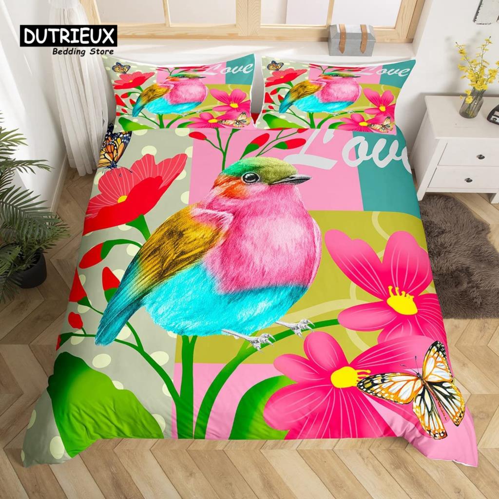 

Boho Mandala Bedspread Cover Kit Hummingbird Bed Ensemble Cozy Microfiber Fabric Farmhouse Adorable Birds Comforter Cover Queen Dimension for Kids EU single(135x200cm)