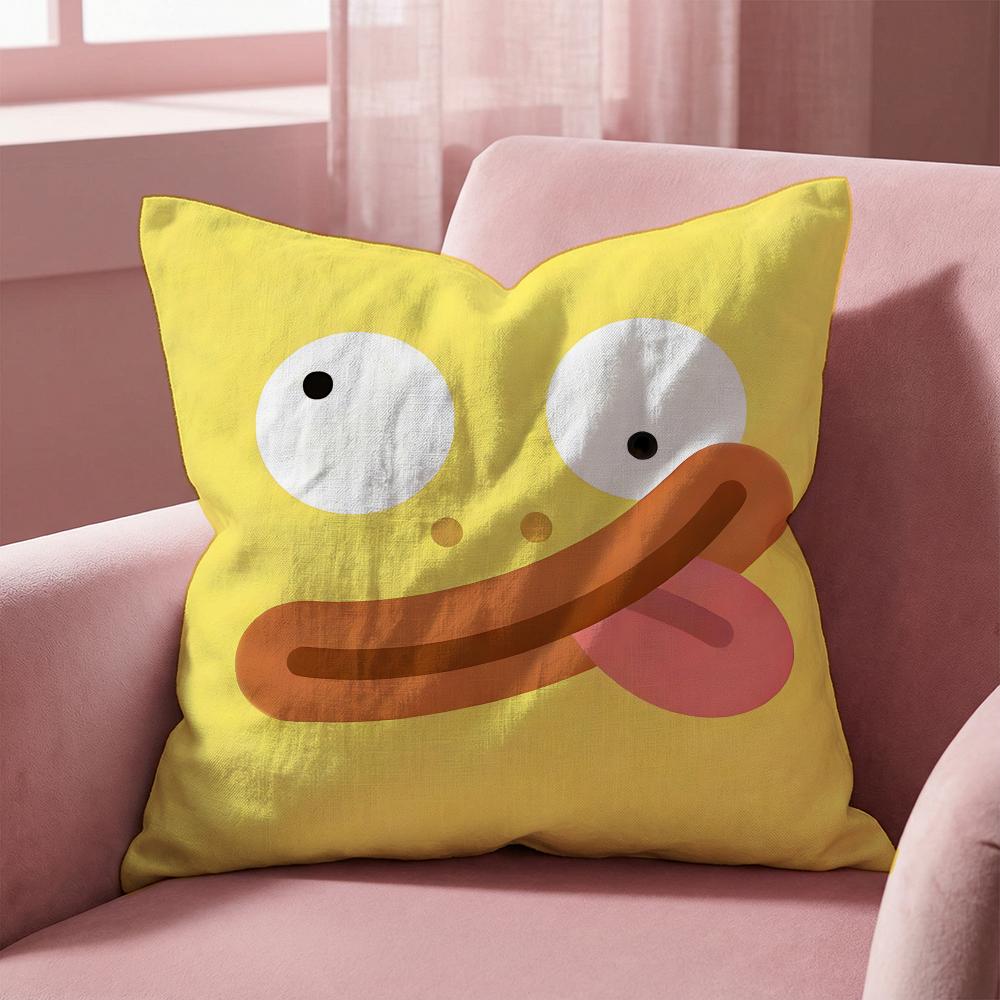 Style cute expression Cushion Cover MultiScene Pillow Cover for Home Car Reversible Soft Durable for Daily Use