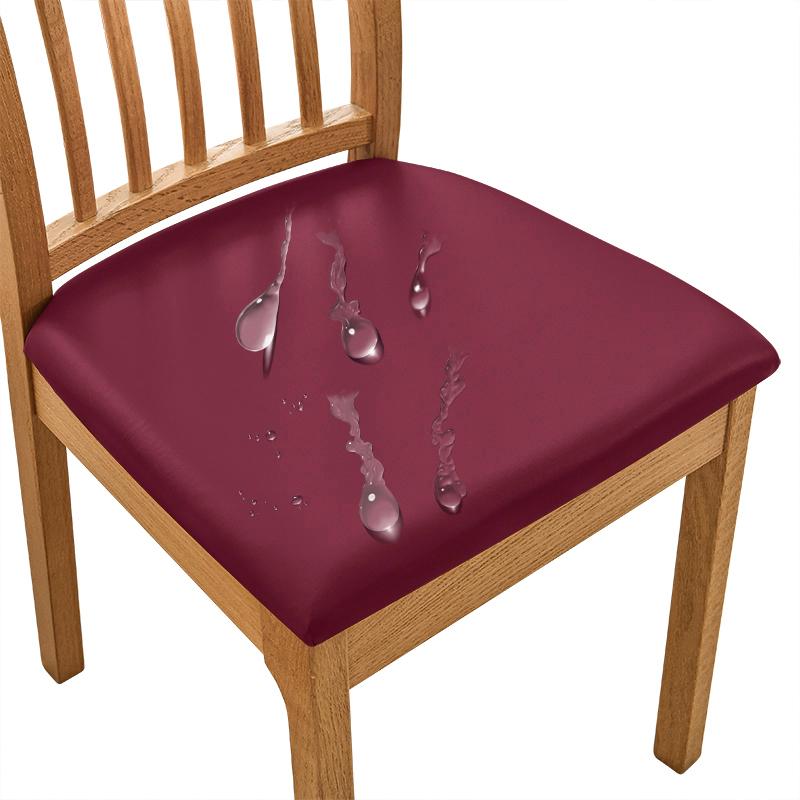 Pu Leather Square Chair Cushion Cover Waterproof Kitchen Dining Seat Slipcovers Removable Dining Room Chair Seat Cushion Covers