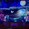 Fluorescent Mandala Tapestry, Psychedelic Mushroom Decoration, Bedroom, Aesthetic Room, Art Decoration