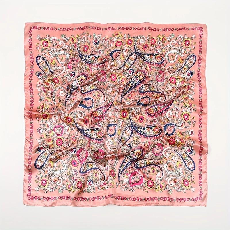 1Pcs 90Cm Cashew Pattern Silk Scarf Fashionable Bohemian Style Imitation Silk Elegant And Versatile Headscarf Scarf For Women