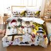 Рождественский комплект постельного белья со снеговиком, пододеяльник, новогодний подарок, пододеяльник, комплект постельного белья для мальчиков и девочек, декоративный рождественский комплект постельного белья со снеговиком