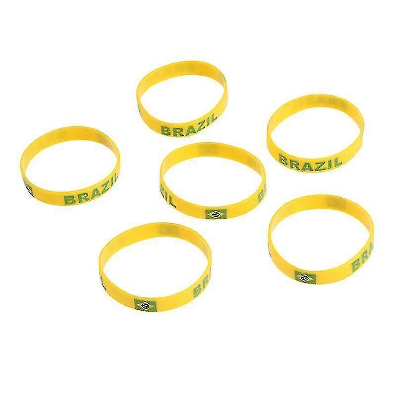 6 Pcs Country Silicone Wristband Fashion Sports Bracelet (brazil)
