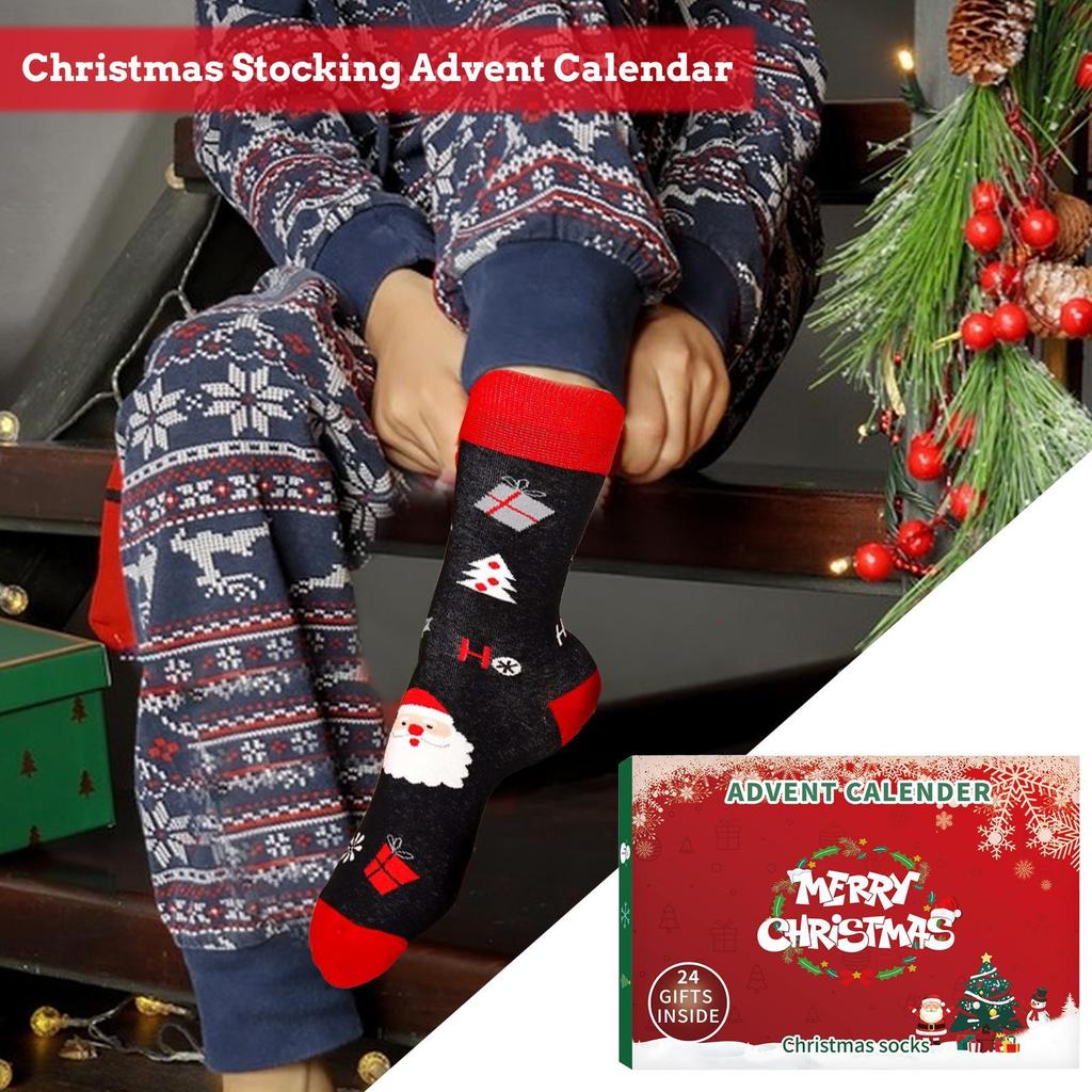 Christmas Socks Advent Calendars 24 Days Of Socks Funny Christmas Socks New Year Navidad Socks Gifts For Boys Girls Men Women