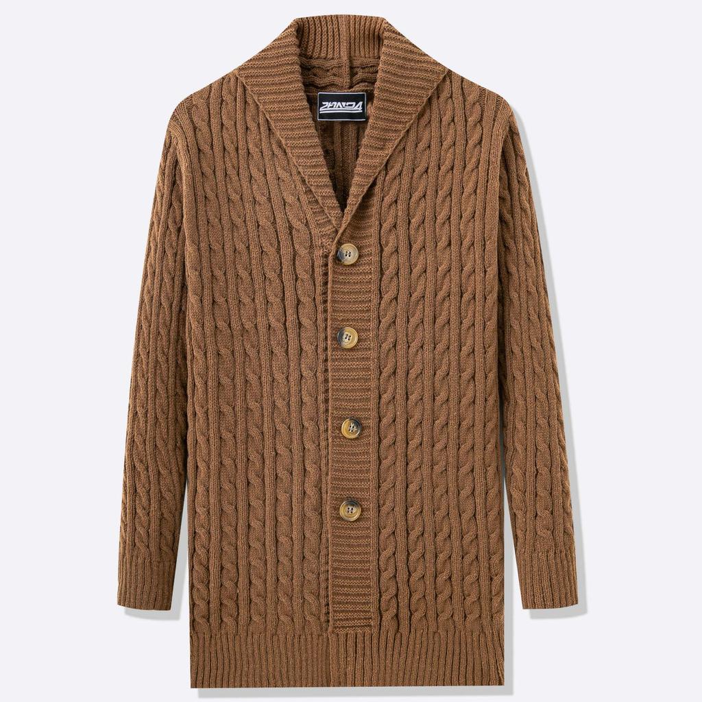 Europäischer & Amerikanischer Herren Mittelanger Zopfstrick Cardigan Pullover Jacke SY0107