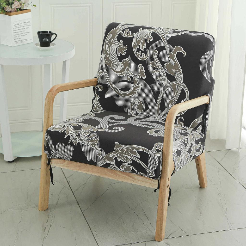 Single Simple Small Apartment Elastic Sofa Cover All-Inclusive Internet Cafe Cafe Square Sofa Cover Wood Chair Cover