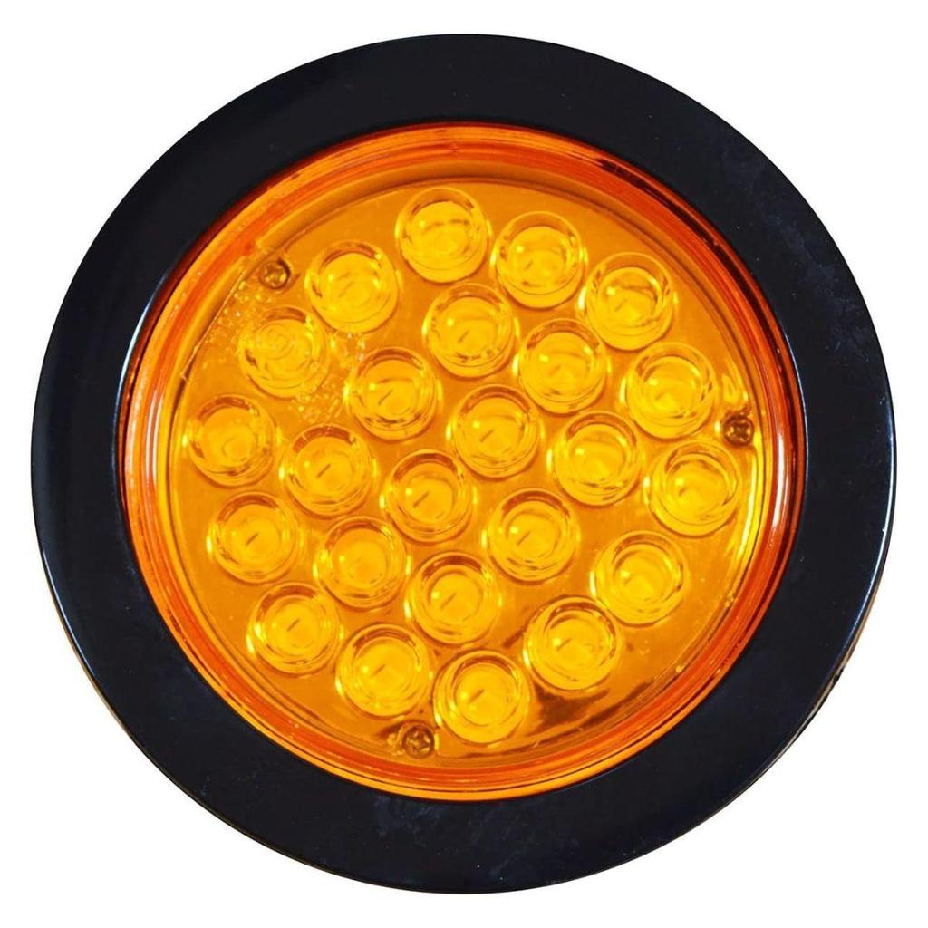 APSMOTIV Red/White/Amber 4" Round LED Trailer Tail Light Tail Brake Signal/Reverse Backup/Marker Lights Trucks Trailer RV Camper Dump Truck 24V