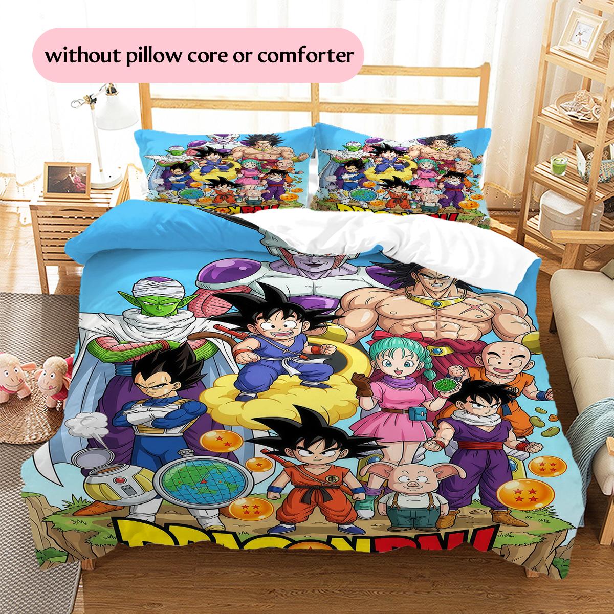 

Dragon Ball All Characters Battle Pattern Bedding Home Decoration Festival Gift (1 * duvet cover + 2 * pillowcase, without core) 135x200cm