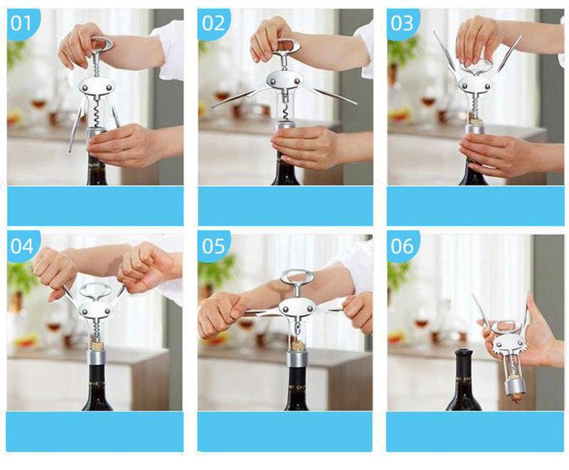 Otvírák na víno Nerezová ocel Otvírák na červené víno Typ křídla Kovové Sommeliers Vývrtka Otvíráky na láhve Vývrtky Odstraňovač korku na víno