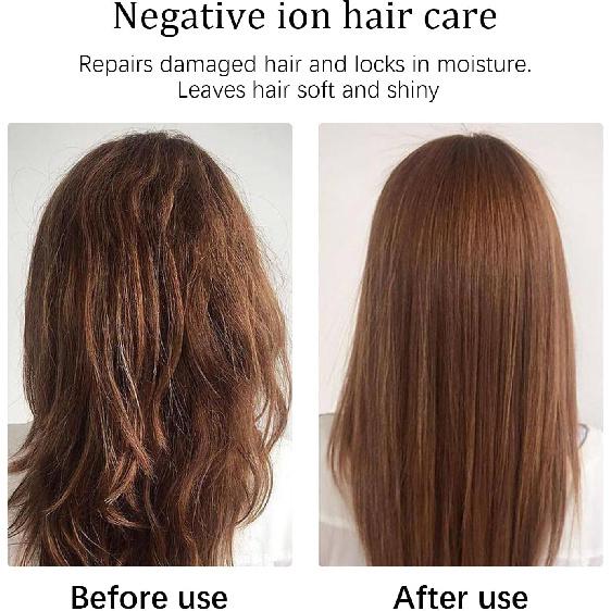 

Hair Straightener Brush 30s Fast Heating Anti-Scald,Negative Ion Styling Comb, 2 in 1 Hair Straightener Brush and Curler with 5 Temp, Portable