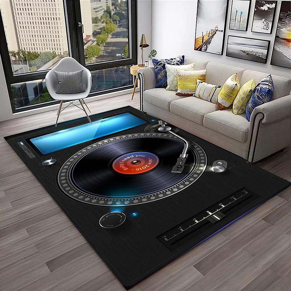3D Retro Vinyl Record Music Art Carpet Rug for Home Living Room Bedroom Sofa Doormat Decor,Kid Play Area Rug Non-slip Floor Mat