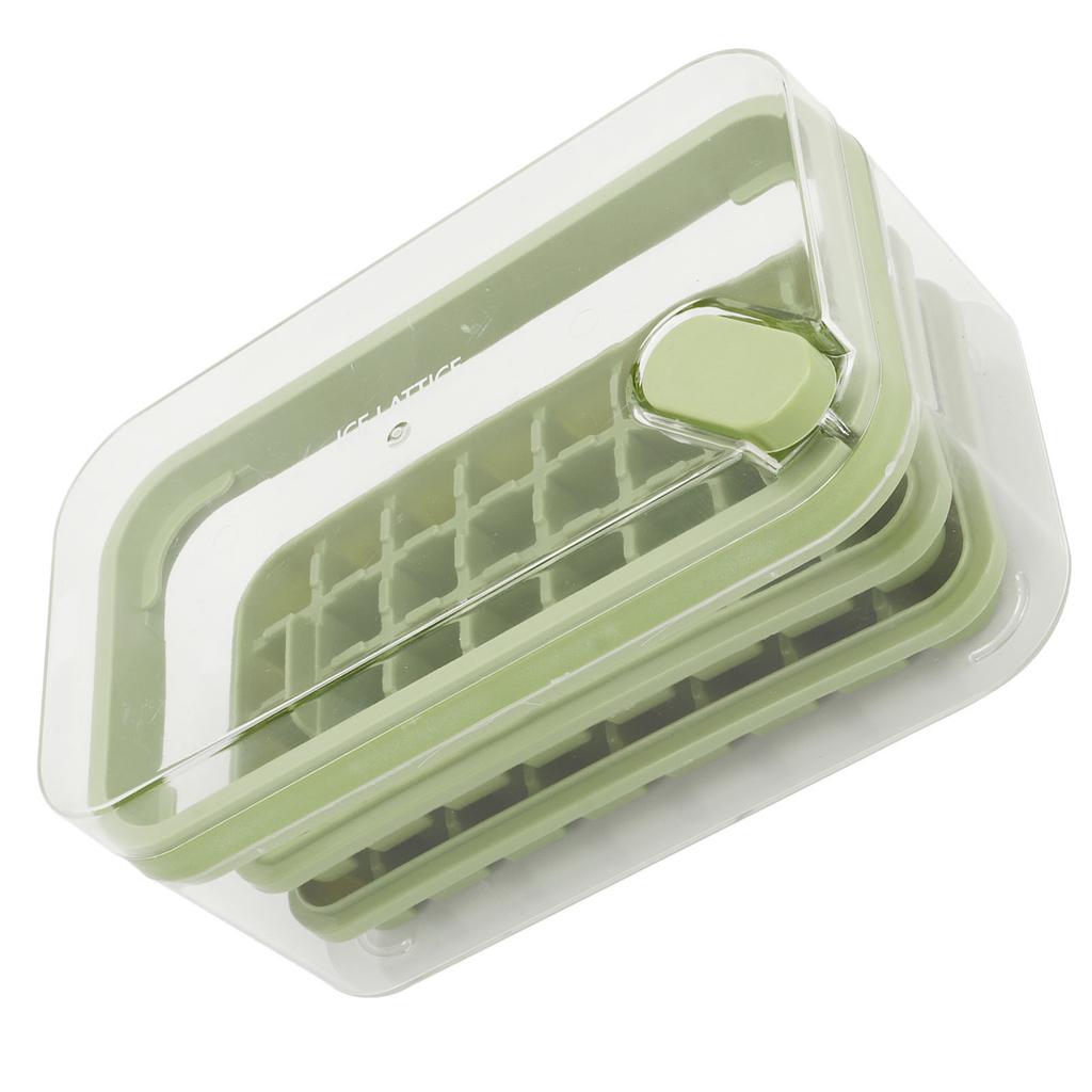 Ice Cubes Tray 32 Grids Double Layer Easy Release Ice Maker Mold with Bin Lid for Cocktail Whiskey Coffee