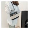 Street Style Stitching Faux Leather Box Bag, Women's Fashionable Zipper Shoulder Crossbody Purse