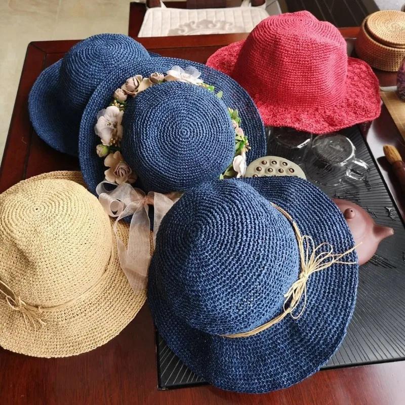 250g Fine Flat Raffia Yarn Wearable Soft Cotton Straw Thread for Hand Knitting Hats Handbags Summer Beach Craft Diy