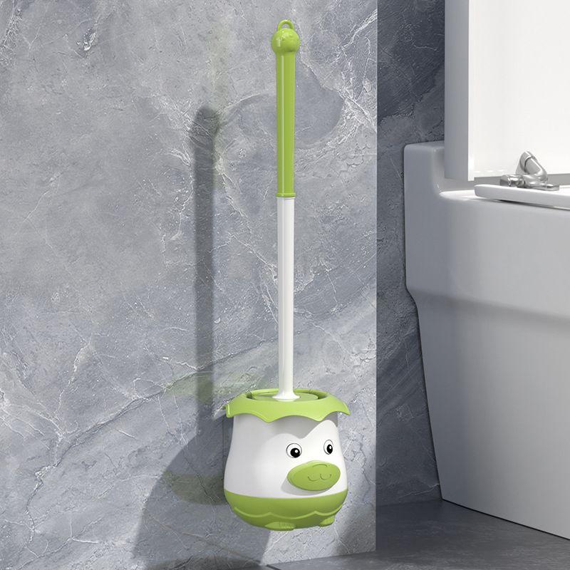 

Настенный набор туалетной щетки Бытовая ванная туалет мультяшная чистящая щетка перфорированная длинная ручка основа 1PC