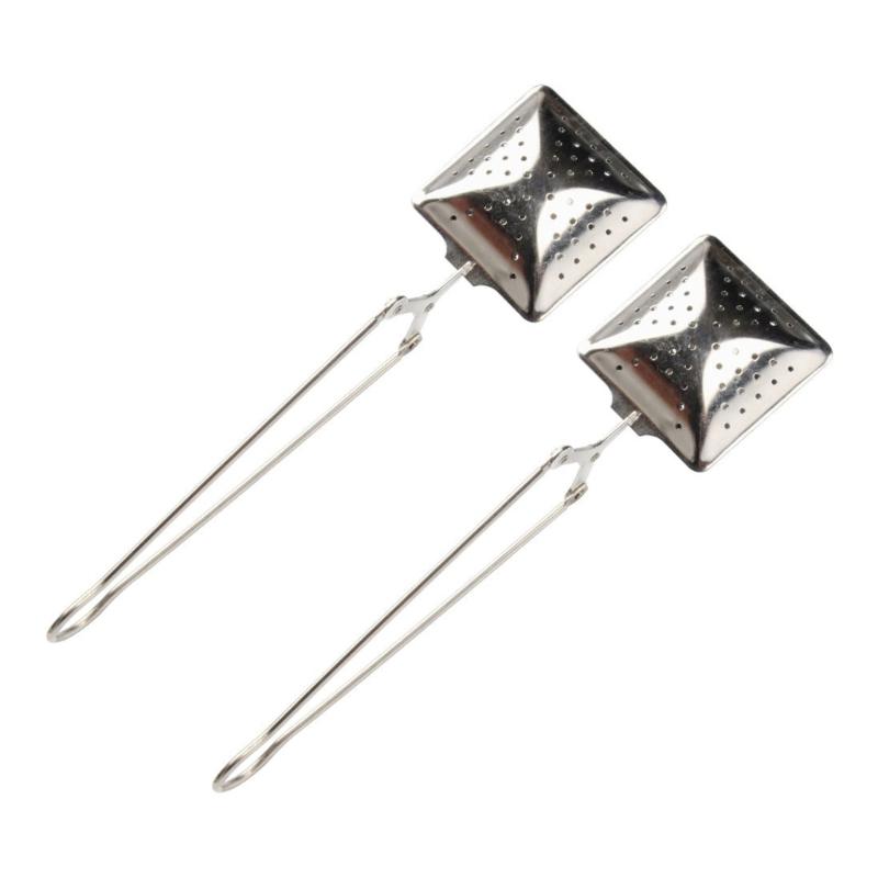 

Pack of 2 Modern Square Teas Infuser Nonrust Steel Filter Durable Handle Rustproof Design For Teas Leaves Dishwasher Safe 1