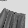 INCERUN Men Zip-up Waist Striped Loose Casual Baggy Pants Long Trousers