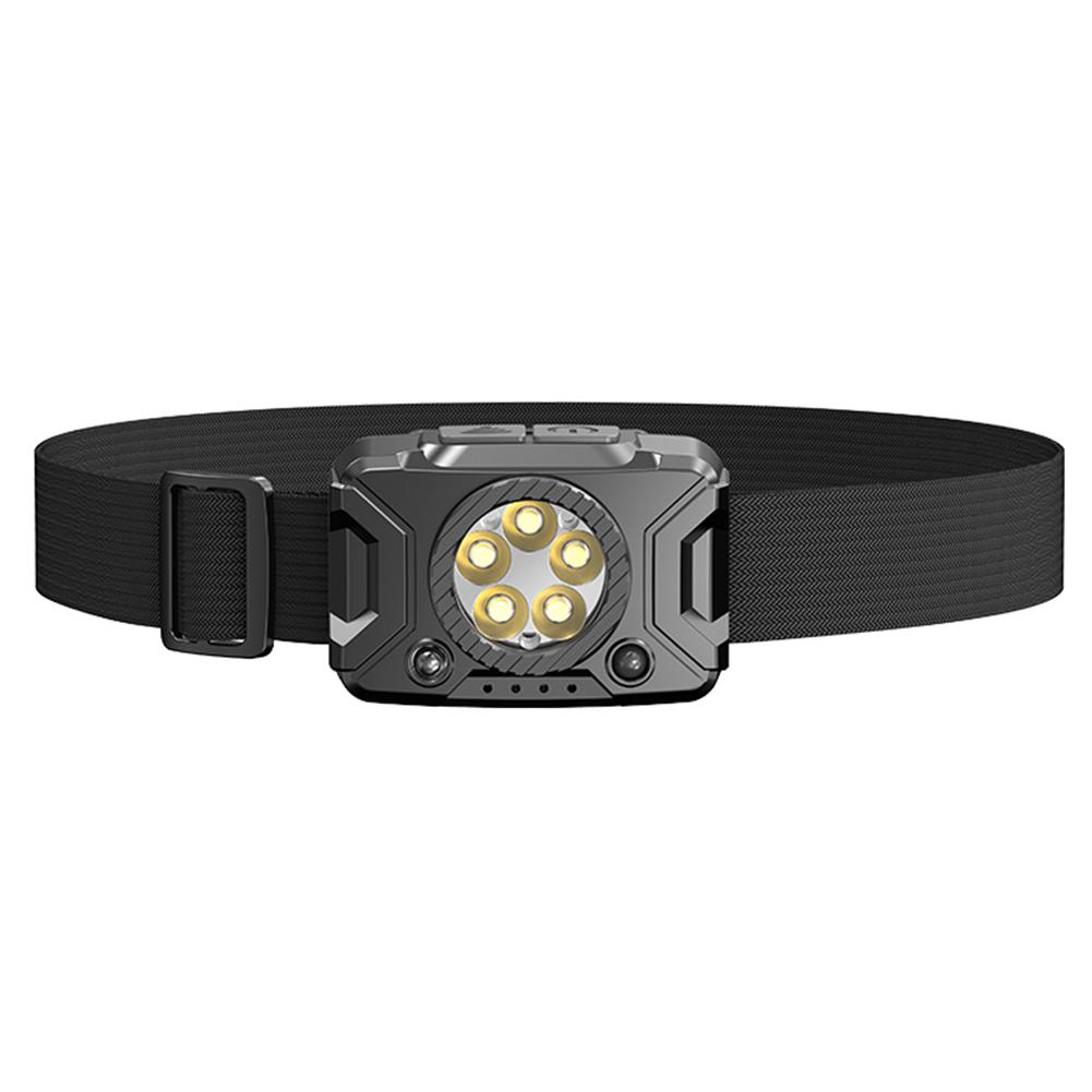 

LED Mini Powerful Headlamp USB Rechargeable Camping Search Light 500mAh Powerful Headlight Torch Power Display for Night Fishing чорний