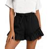 Women's Color Cotton And Linen Casual Waist Shorts With Pockets And Shorts