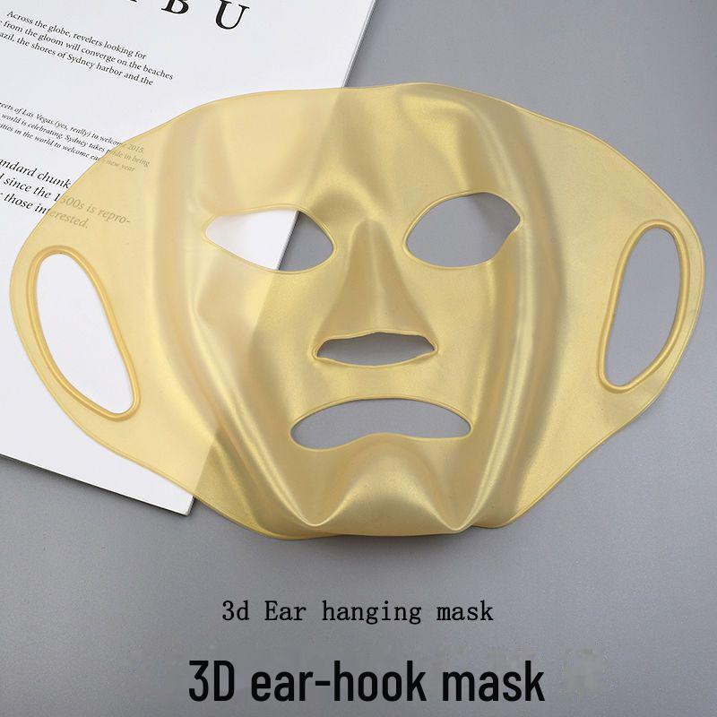 Gold Silicone 3D Wet Compress Mask Cover with Ear Loops