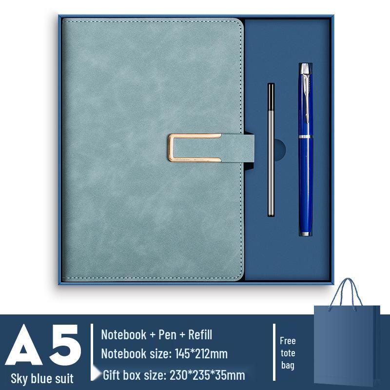 Conjunto de Cadernos A5 de Luxo: Caixa de Presente Diário de Negócios Personalizável com Opção de Impressão de Logotipo