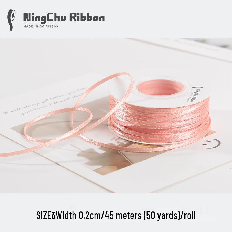 2mm Double-Sided Satin Ribbon Bookmark for Wedding Bows and Gift Wrapping