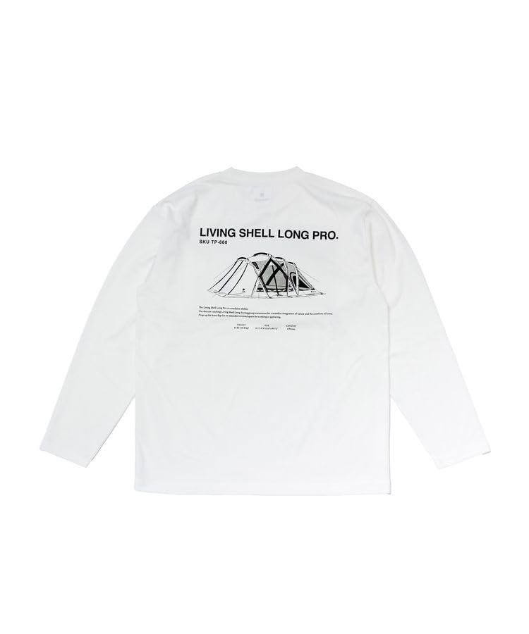 Snow Peak Living Shell Long Pro. L/S T-shirt EC-TS-25AU013, Cut and Sew, Long Sleeve T-shirt, Men's and Women's, White, Size M