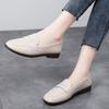 Women's Flat Shoes Fashion New Shallow Slip on Casual Shoes for Women Outdoor Genuine Leather Office Ladies Walking Shoes