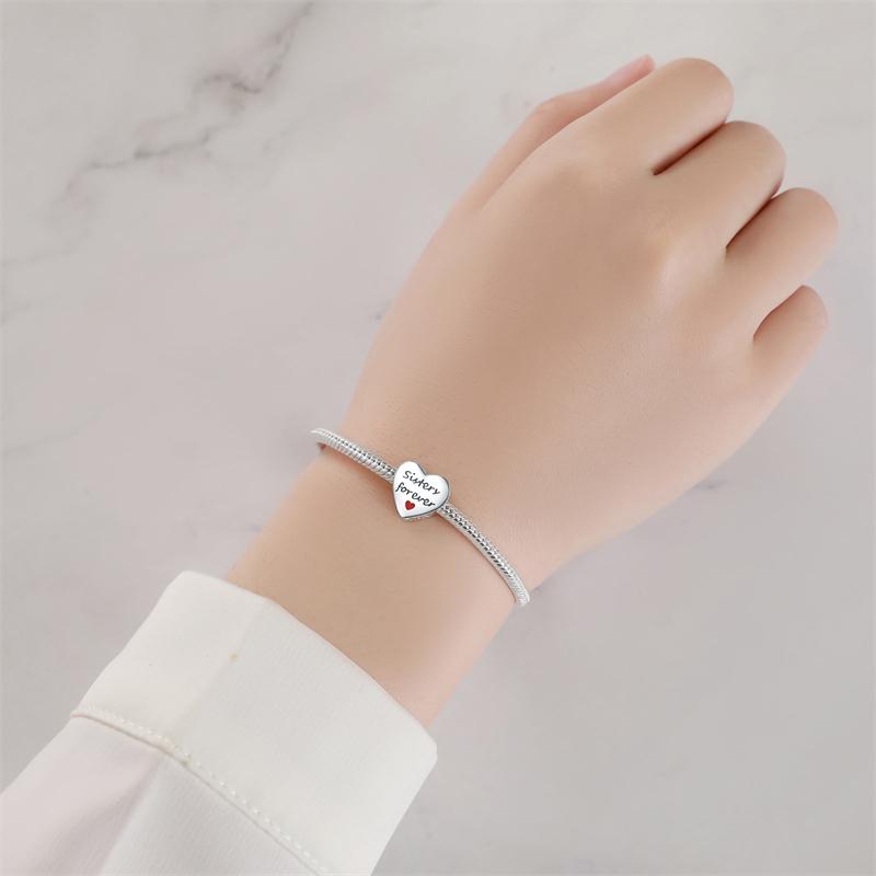 Charms Real Copper Fit Fine Original Bracelet Family Love Friendship Beads Diy Fine Jewelry Gifts Making